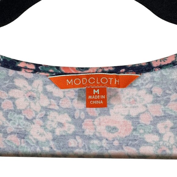 Modcloth Multicolor Floral V Neck Midi Dress Women's Size Medium - Picture 5 of 7